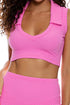 Luli Fama Beach Fuzz Deep V Polo Crop Top